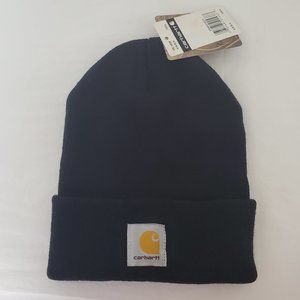 Carhartt Rib Knit Beanie A18 Men's Watch Hat Acrylic Black One Size Logo Patch